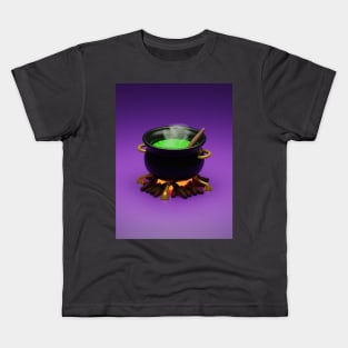 3d rendered cauldron pot perfect for haloween design project Kids T-Shirt